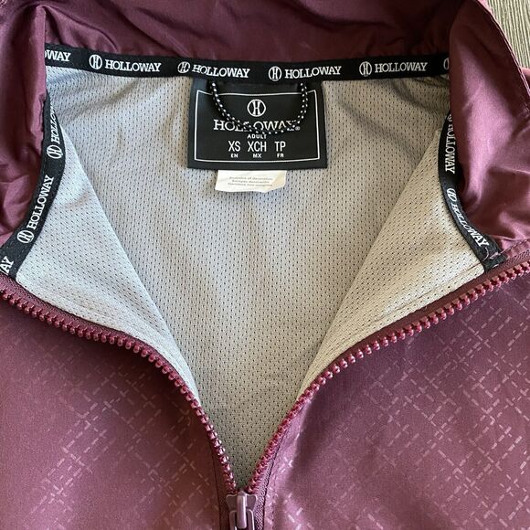 Mens Holloway Burgundy Windbreaker  1/4 Zip Pull‎ Over Jacket Size XS - Picture 6 of 11
